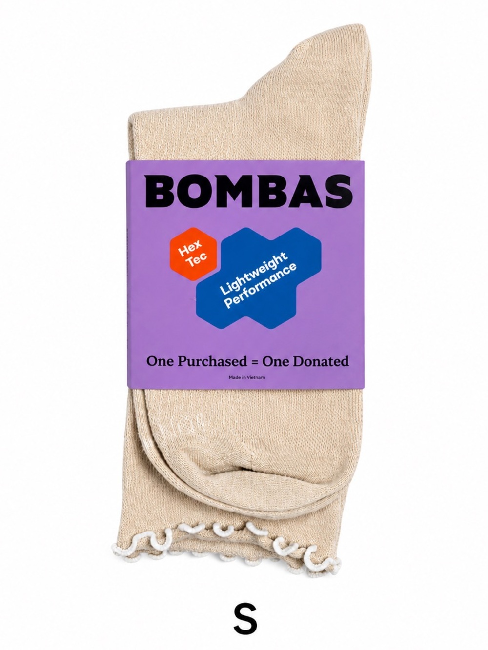 Bombas Ruffle Sport Half Calf Socks Birchwood S